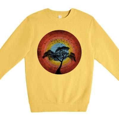 Retro Vintage Scary Wilderness Distressed Premium Crewneck Sweatshirt