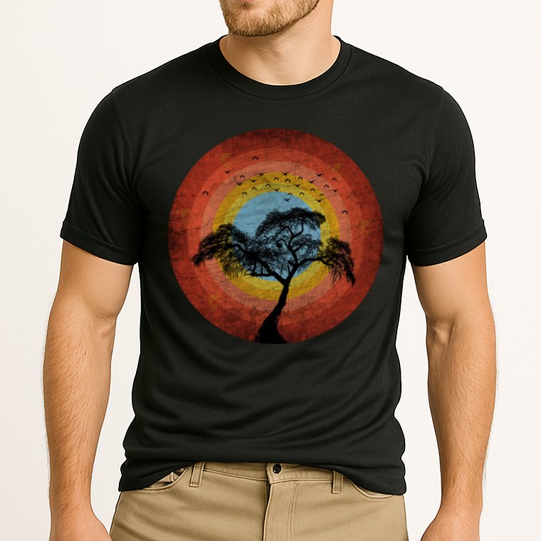 Retro Vintage Scary Wilderness Distressed Performance Shirt
