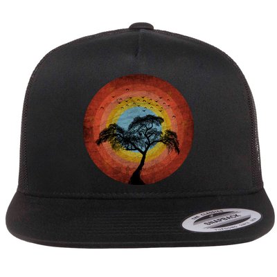 Retro Vintage Scary Wilderness Distressed Flatbill Hat
