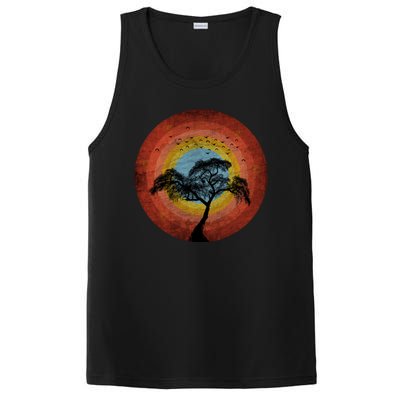 Retro Vintage Scary Wilderness Distressed PosiCharge Competitor Tank