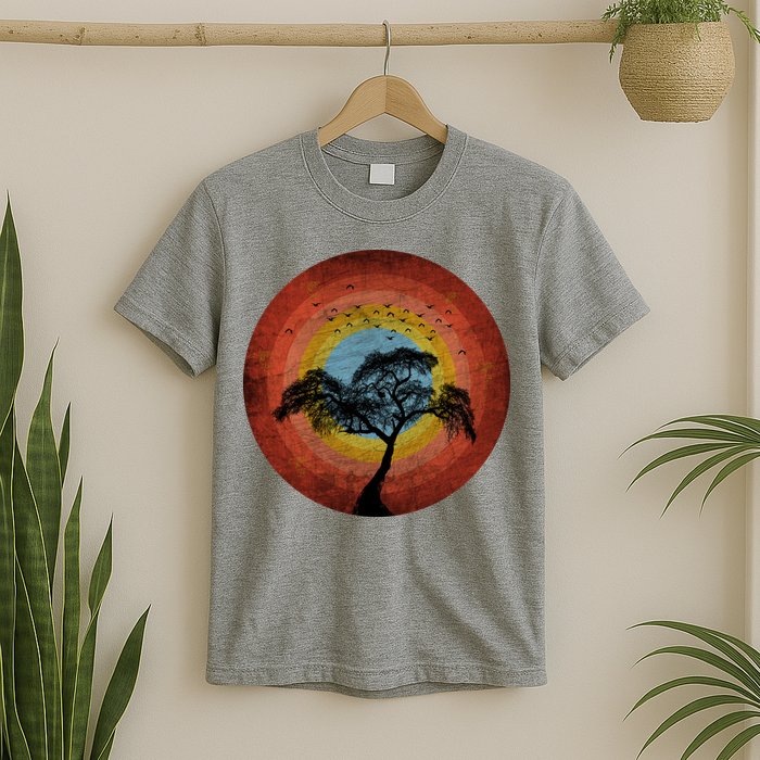 Retro Vintage Scary Wilderness Distressed T-Shirt