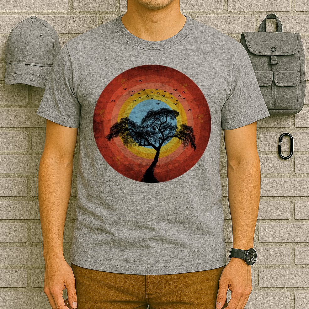 Retro Vintage Scary Wilderness Distressed T-Shirt