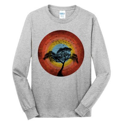 Retro Vintage Scary Wilderness Distressed Tall Long Sleeve T-Shirt