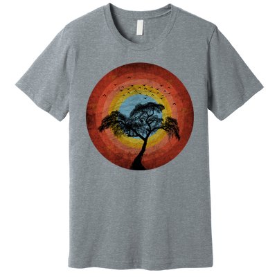 Retro Vintage Scary Wilderness Distressed Premium T-Shirt