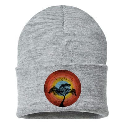 Retro Vintage Scary Wilderness Distressed Sustainable Knit Beanie
