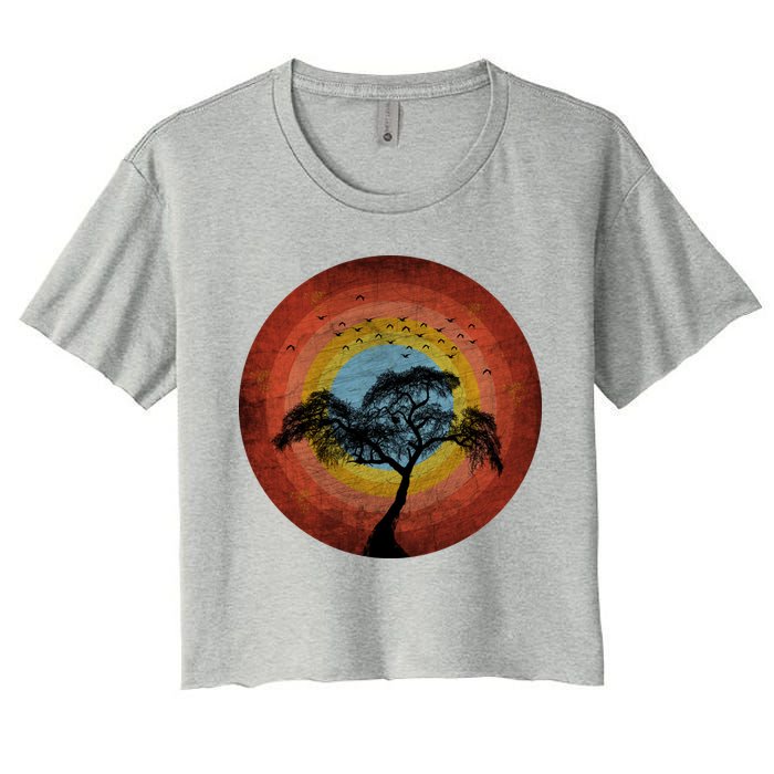 Retro Vintage Scary Wilderness Distressed Crop Top
