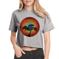Retro Vintage Scary Wilderness Distressed Crop Top