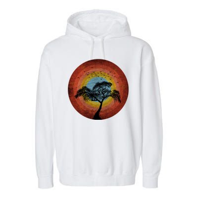 Retro Vintage Scary Wilderness Distressed Garment-Dyed Fleece Hoodie