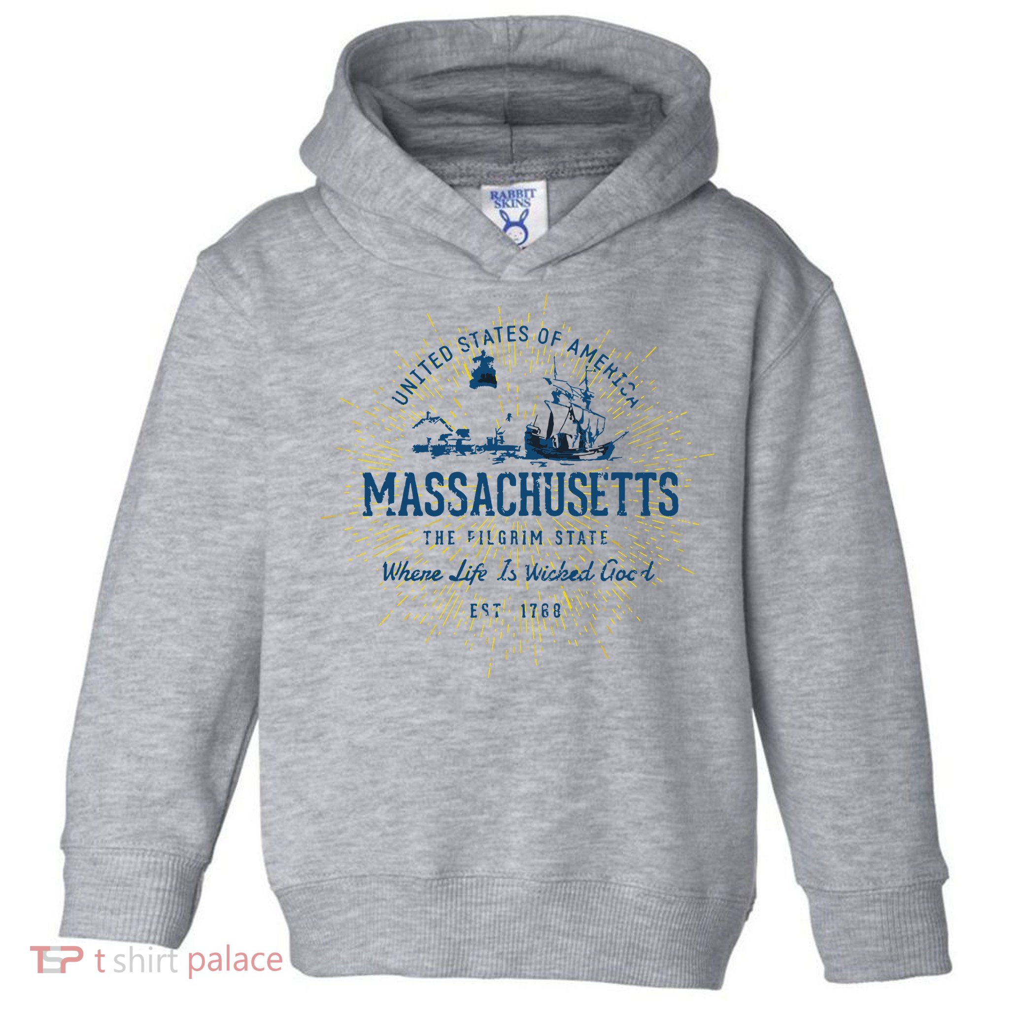 Retro Vintage State Of Massachusetts Toddler Hoodie