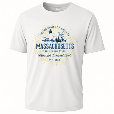 Retro Vintage State Of Massachusetts Performance Shirt
