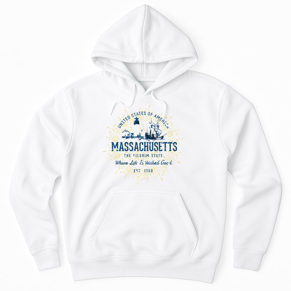 Retro Vintage State Of Massachusetts Hoodie