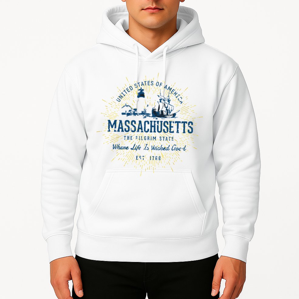 Retro Vintage State Of Massachusetts Hoodie