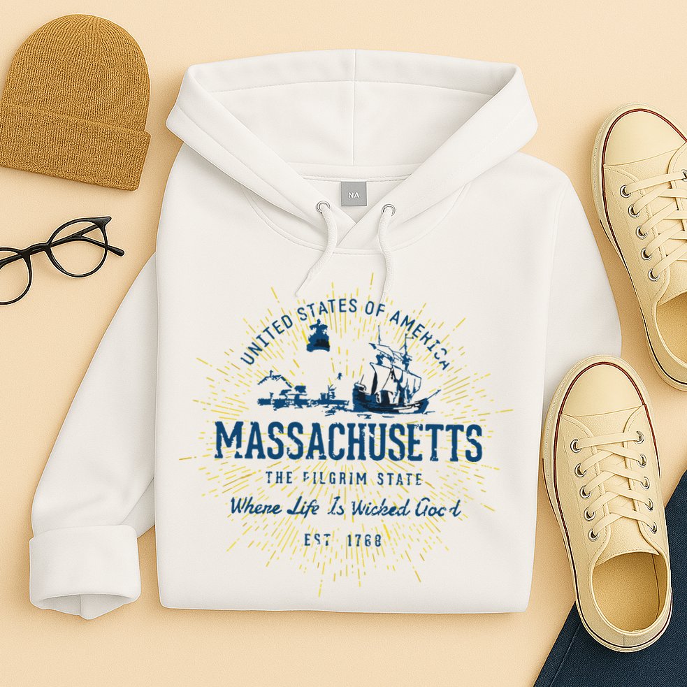 Retro Vintage State Of Massachusetts Hoodie