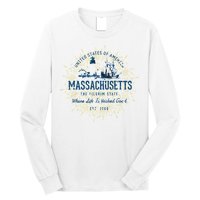Retro Vintage State Of Massachusetts Long Sleeve Shirt
