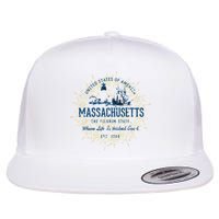 Retro Vintage State Of Massachusetts Flatbill Hat