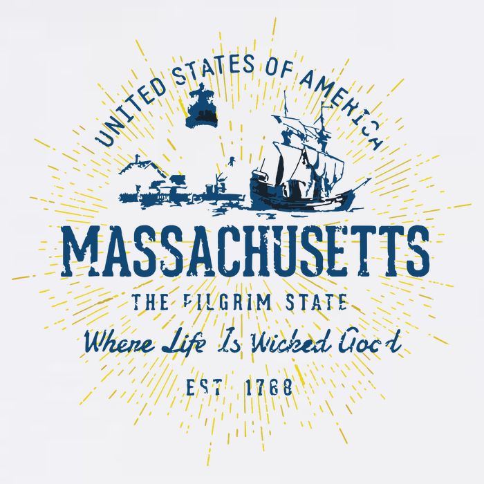 Retro Vintage State Of Massachusetts Flatbill Hat