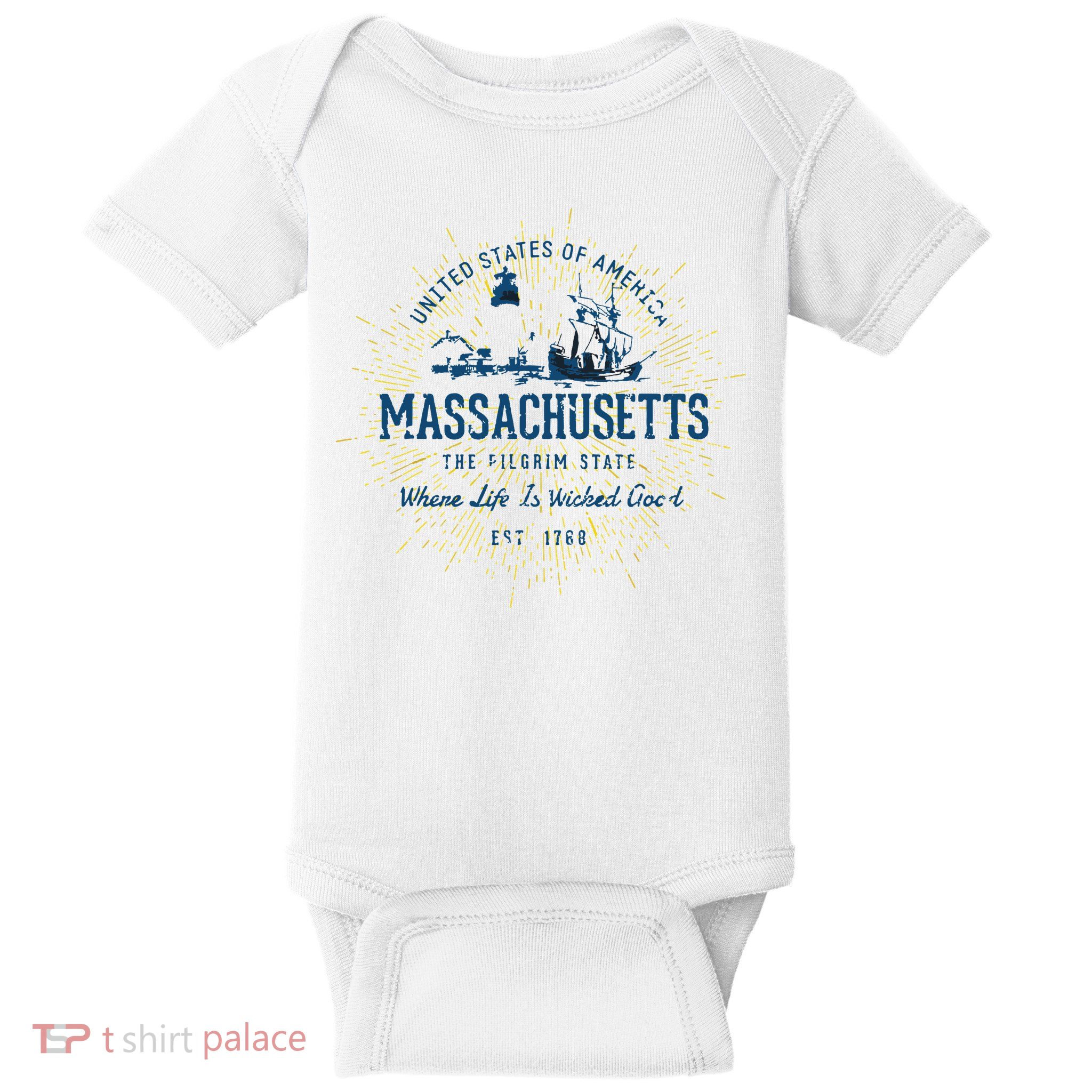Retro Vintage State Of Massachusetts Baby Bodysuit