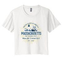 Retro Vintage State Of Massachusetts Women's Crop Top Tee