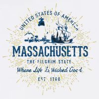Retro Vintage State Of Massachusetts Women's Crop Top Tee