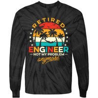 Retro Vintage Style Retired Engineer Not My Problem Anymore Tie-Dye Long Sleeve Shirt