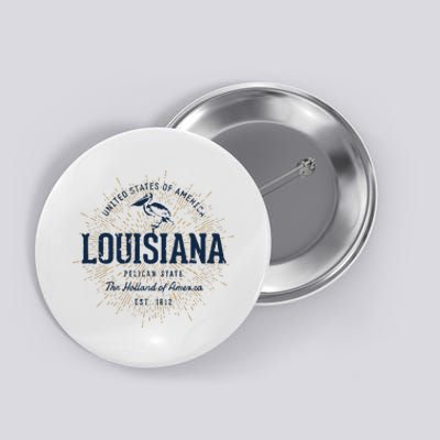 Retro Vintage State Of Louisiana Button