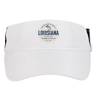 Retro Vintage State Of Louisiana Adult Drive Performance Visor