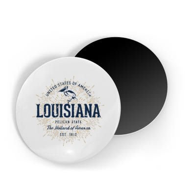 Retro Vintage State Of Louisiana Magnet