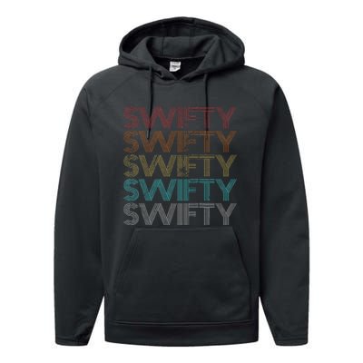 Retro Vintage Swifty Performance Fleece Hoodie