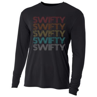 Retro Vintage Swifty Cooling Performance Long Sleeve Crew