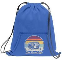 Retro Vintage Shasta Trailer The Good Life Camper Camping Gift Sweatshirt Cinch Pack Bag