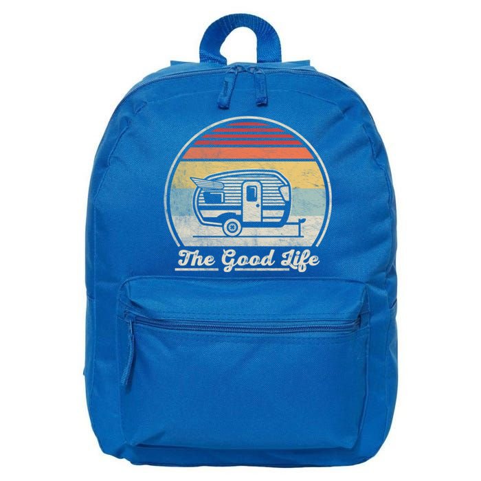 Retro Vintage Shasta Trailer The Good Life Camper Camping Gift 16 in Basic Backpack