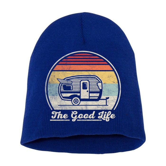 Retro Vintage Shasta Trailer The Good Life Camper Camping Gift Short Acrylic Beanie