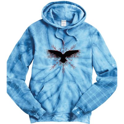 Retro Viking Symbol Nordic Raven Rune Celtic Symbol Tie Dye Hoodie