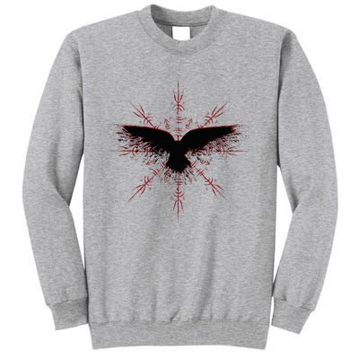 Retro Viking Symbol Nordic Raven Rune Celtic Symbol Tall Sweatshirt