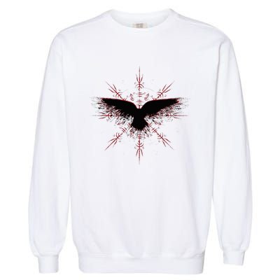 Retro Viking Symbol Nordic Raven Rune Celtic Symbol Garment-Dyed Sweatshirt