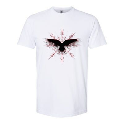 Retro Viking Symbol Nordic Raven Rune Celtic Symbol Softstyle CVC T-Shirt