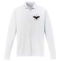 Retro Viking Symbol Nordic Raven Rune Celtic Symbol Performance Long Sleeve Polo