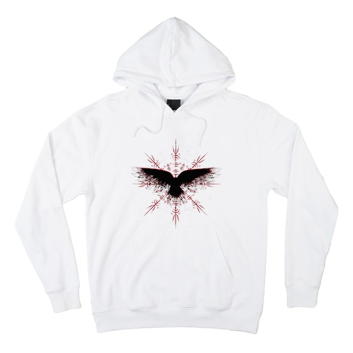 Retro Viking Symbol Nordic Raven Rune Celtic Symbol Hoodie