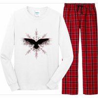 Retro Viking Symbol Nordic Raven Rune Celtic Symbol Long Sleeve Pajama Set