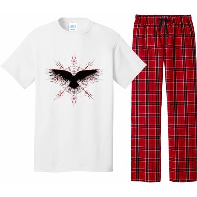 Retro Viking Symbol Nordic Raven Rune Celtic Symbol Pajama Set