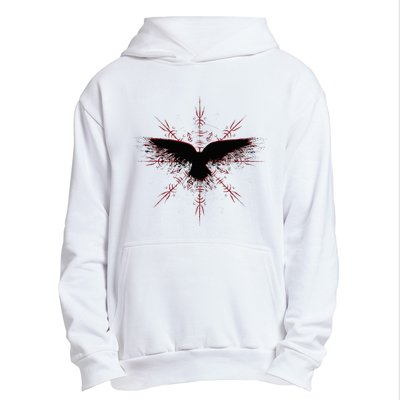 Retro Viking Symbol Nordic Raven Rune Celtic Symbol Urban Pullover Hoodie