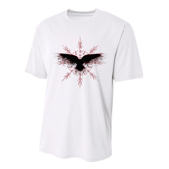 Retro Viking Symbol Nordic Raven Rune Celtic Symbol Performance Sprint T-Shirt