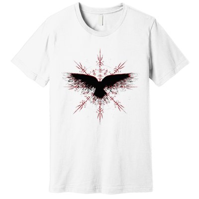 Retro Viking Symbol Nordic Raven Rune Celtic Symbol Premium T-Shirt