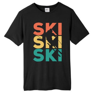 Retro Vintage Skiing Gift For Skiers Gift Tall Fusion ChromaSoft Performance T-Shirt