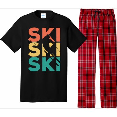 Retro Vintage Skiing Gift For Skiers Gift Pajama Set