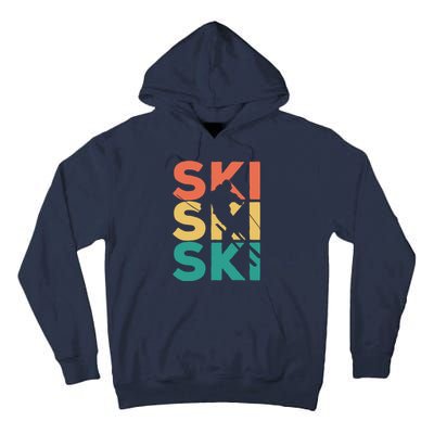 Retro Vintage Skiing Gift For Skiers Gift Tall Hoodie