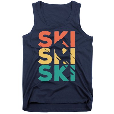 Retro Vintage Skiing Gift For Skiers Gift Tank Top