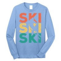 Retro Vintage Skiing Gift For Skiers Gift Long Sleeve Shirt