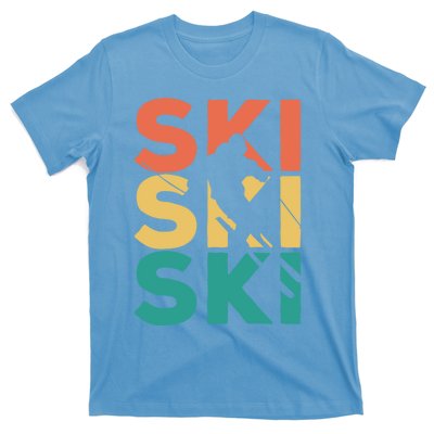 Retro Vintage Skiing Gift For Skiers Gift T-Shirt