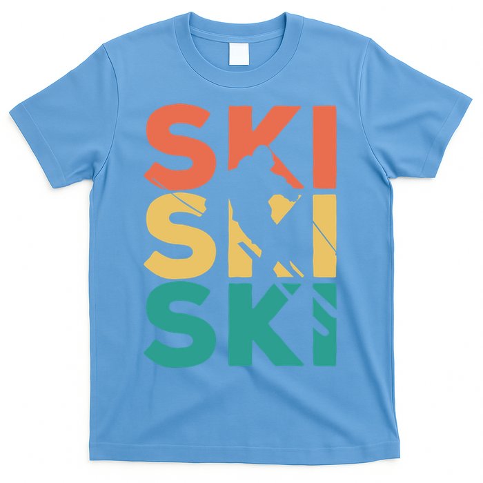 Retro Vintage Skiing Gift For Skiers Gift T-Shirt